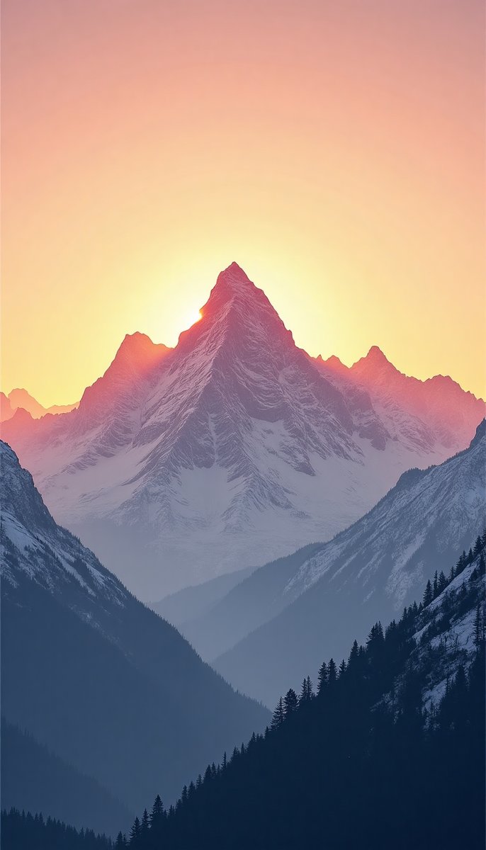 壁纸_雪山日出