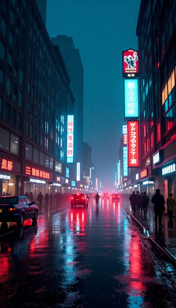 壁纸_雨夜霓虹